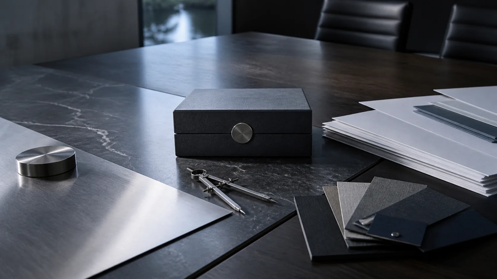 Financial working materials aligned around a confidential decision table